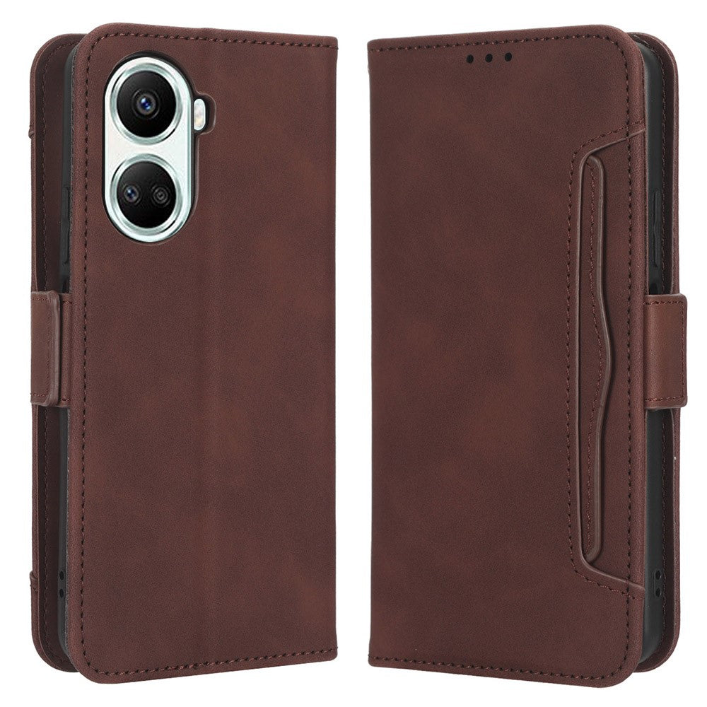 PU Leather Phone Cover Stand For Huawei nova 10 SE 4G, Dual Magnetic Clasp Phone Wallet Case with Multiple Card Slots