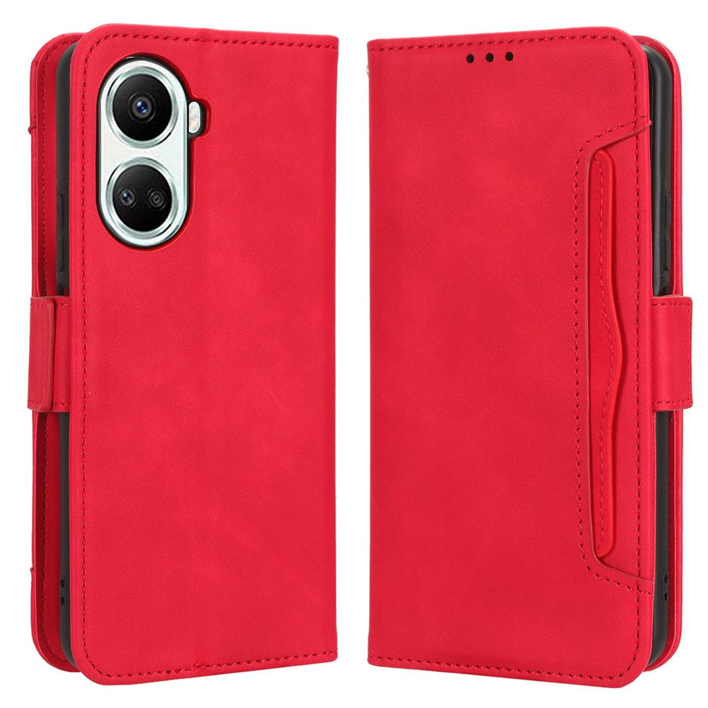 PU Leather Phone Cover Stand For Huawei nova 10 SE 4G, Dual Magnetic Clasp Phone Wallet Case with Multiple Card Slots