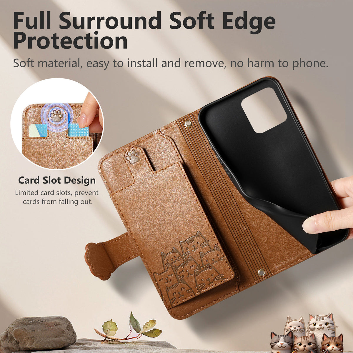 For T-Mobile REVVL 6 5G Case Cute Cat Pattern PU Leather Wallet Phone Cover with Wrist Strap