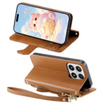 For Xiaomi 17 Case Cute Cat Pattern PU Leather Wallet Phone Cover with Wrist Strap