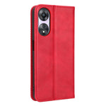 For Oppo A58 5G Imprinted Pattern PU Leather Shockproof Phone Case Wallet Stand Retro Texture Magnetic Closure Anti-scratch Phone Cover