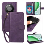 For Honor X9d 5G / Honor Magic8 Lite 5G / Honor X70 5G Case with Wrist Strap RFID Blocking Wallet Cowhide Texture Leather Phone Cover