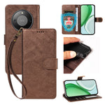 For Honor X9d 5G / Honor Magic8 Lite 5G / Honor X70 5G Case with Wrist Strap RFID Blocking Wallet Cowhide Texture Leather Phone Cover