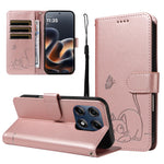 For Motorola Edge 70 Pro 5G Case Cat Pattern Imprint Leather Phone Cover with Wrist Strap