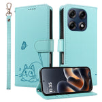 For Motorola Edge 70 Pro 5G Case Cat Pattern Imprint Leather Phone Cover with Wrist Strap