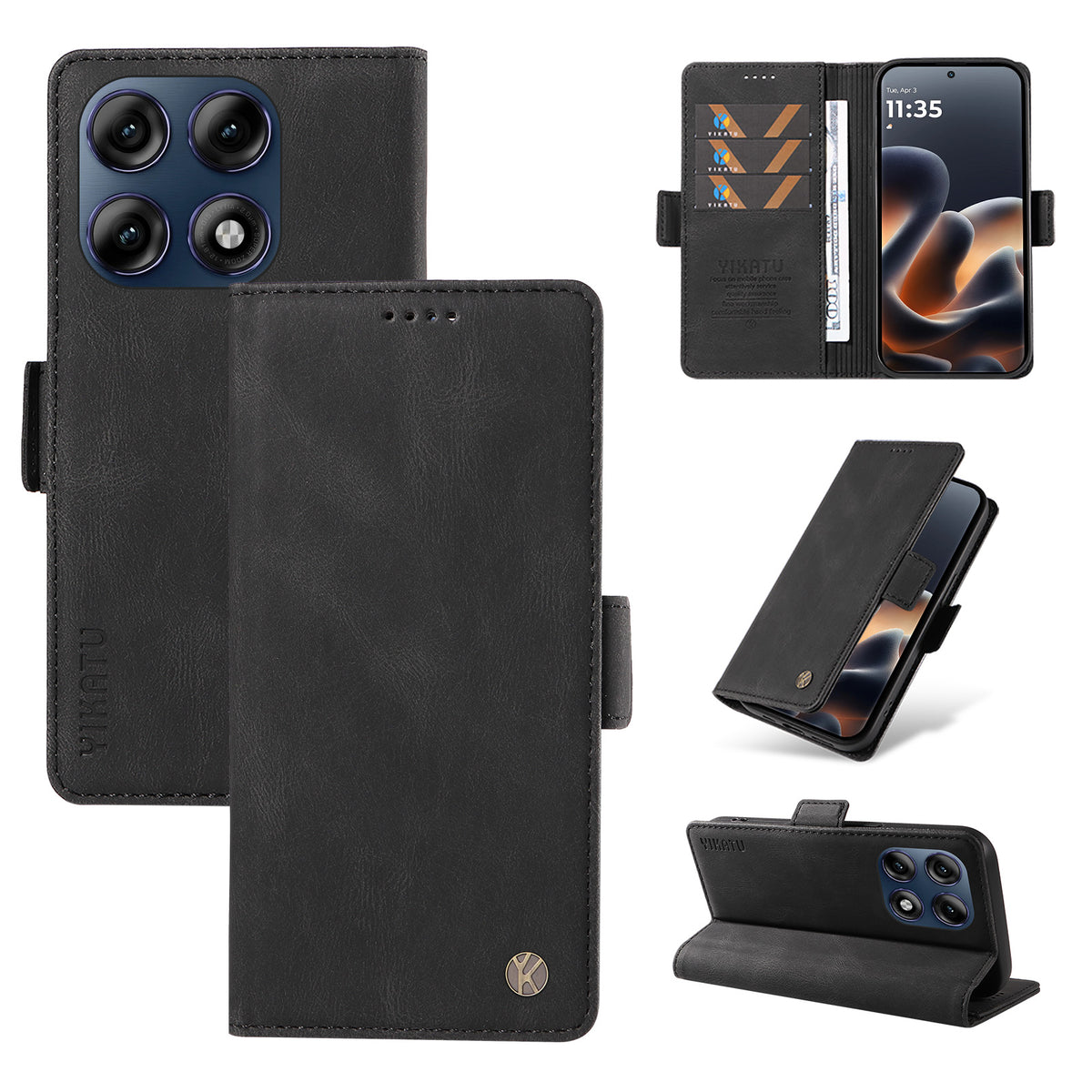 YIKATU for Motorola Edge 70 Pro 5G Leather Case  YK-005 Skin-touch Feeling Wallet Phone Cover