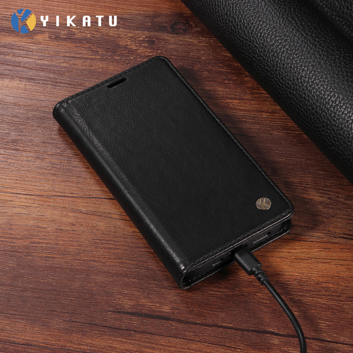 YIKATU for Xiaomi 17T Pro Wallet Case  YK-006 Magnetic Closure Leather Phone Cover Litchi Texture