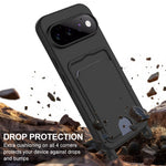 For Google Pixel 11 Pro Liquid Silicone Case  Phone Back Cover with Card Holder and Short Strap