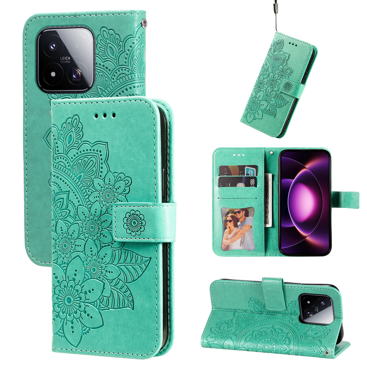 For Xiaomi 17 Max Case Floral Pattern PU Leather Wallet Stand Phone Cover