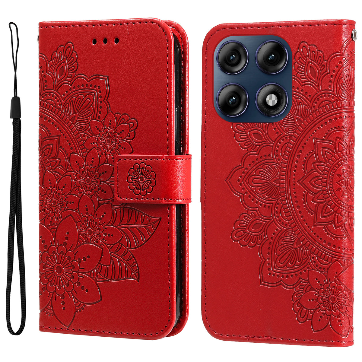 For Motorola Edge 70 Pro 5G Case Floral Pattern PU Leather Wallet Stand Phone Cover