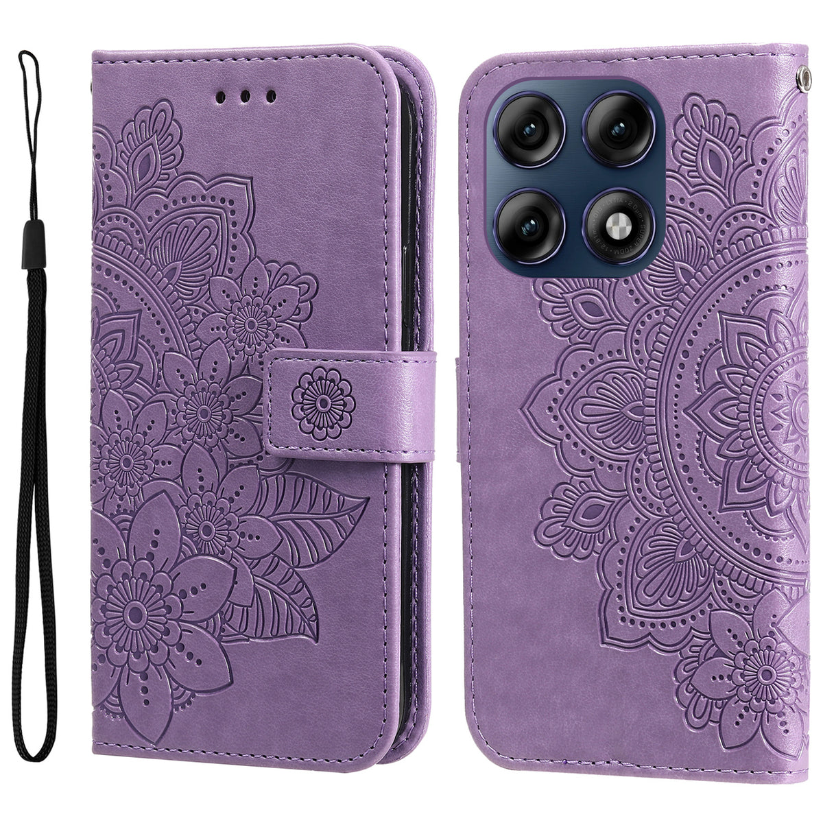 For Motorola Edge 70 Pro 5G Case Floral Pattern PU Leather Wallet Stand Phone Cover
