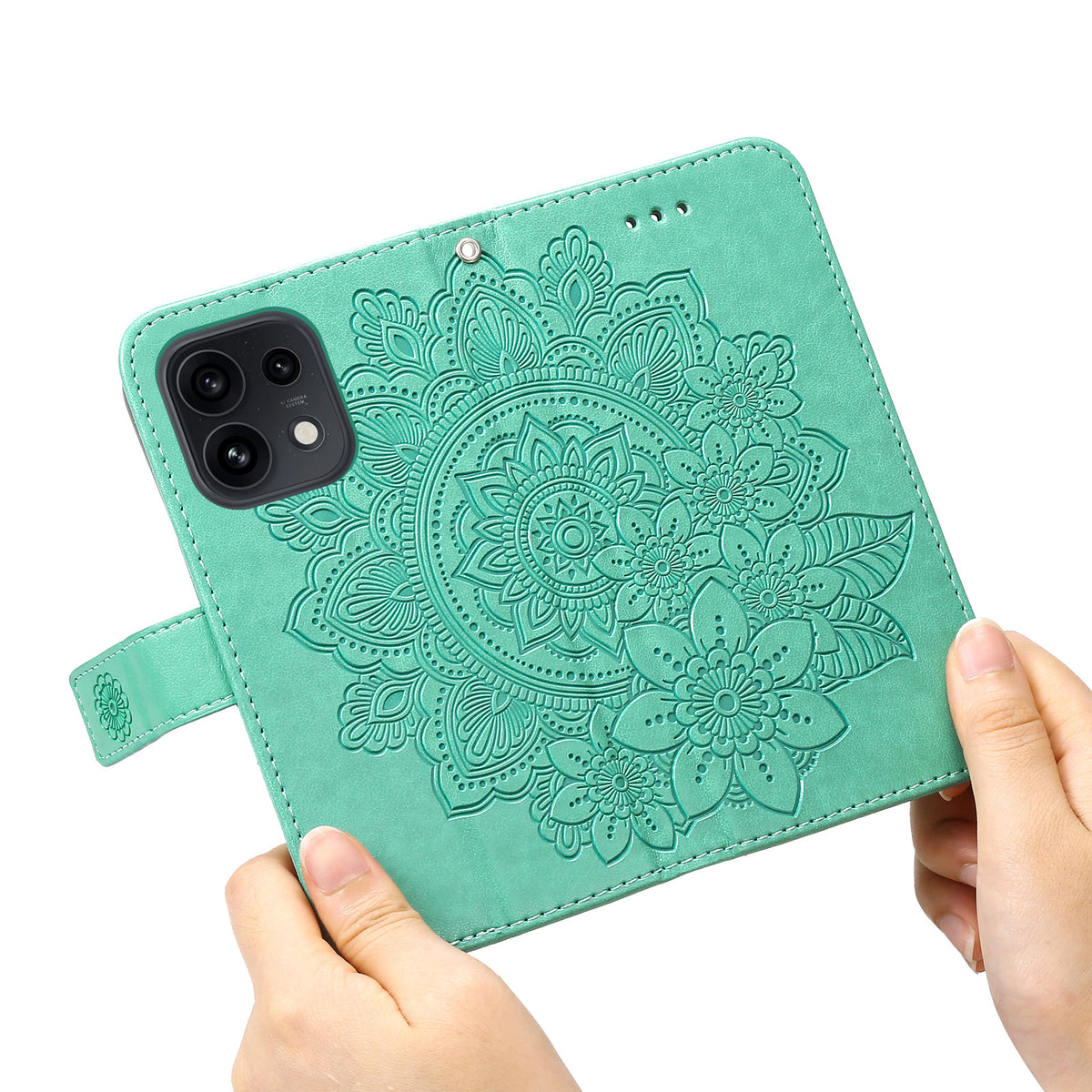 Blommönsterfodral för Oppo Reno16 Pro 5G (Global) / Reno16 5G (Global) / Reno16 5G (Kina) PU-läder plånboksfodral med stativ