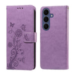Til Samsung Galaxy S26 FE Lædercover Sommerfugl Blomsterpræg Tegnebog Stand Cover