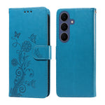 Til Samsung Galaxy S26 FE Lædercover Sommerfugl Blomsterpræg Tegnebog Stand Cover