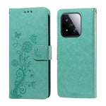 Läderfodral för Xiaomi 17 Max med fjärilsmönster och blommigt tryck. Plånboksfodral.