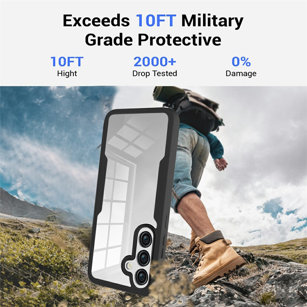 Til Samsung Galaxy A37 5G Telefoncover Akryl + TPU Gennemsigtigt Telefoncover med PET Skærmfilm
