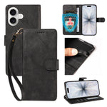 Til iPhone 18 / iPhone 17 Etui med Håndledsrem RFID Blokerende Pung Lædertelefoncover med Koskindstekstur
