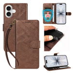 Til iPhone 18 / iPhone 17 Etui med Håndledsrem RFID Blokerende Pung Lædertelefoncover med Koskindstekstur