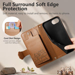 For iPhone 16e / iPhone 17e Case Cute Cat Pattern PU Leather Wallet Phone Cover with Wrist Strap