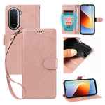 For Xiaomi Redmi A7 Pro 4G (171.56mm) Case with Wrist Strap RFID Blocking Wallet Cowhide Texture Leather Phone Cover