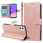 For Samsung Galaxy A08 5G / A08 4G / A07 5G / A06 5G / A06 4G Case with Wrist Strap RFID Blocking Wallet Cowhide Texture Leather Phone Cover