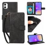 For Samsung Galaxy A08 5G / A08 4G / A07 5G / A06 5G / A06 4G Case with Wrist Strap RFID Blocking Wallet Cowhide Texture Leather Phone Cover