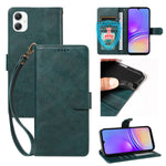 For Samsung Galaxy A08 5G / A08 4G / A07 5G / A06 5G / A06 4G Case with Wrist Strap RFID Blocking Wallet Cowhide Texture Leather Phone Cover