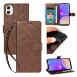 For Samsung Galaxy A08 5G / A08 4G / A07 5G / A06 5G / A06 4G Case with Wrist Strap RFID Blocking Wallet Cowhide Texture Leather Phone Cover
