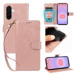 For Samsung Galaxy A37 5G Case with Wrist Strap RFID Blocking Wallet Cowhide Texture Leather Phone Cover