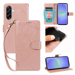 Til Samsung Galaxy A36 5G Etui med Håndledsrem RFID Blokerende Pung Okselæder Tekstur Læder Telefoncover
