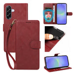 Til Samsung Galaxy A36 5G Etui med Håndledsrem RFID Blokerende Pung Okselæder Tekstur Læder Telefoncover