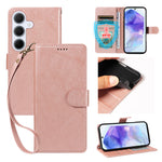 Til Samsung Galaxy A55 5G Cover med Håndledsrem RFID Blokerende Pung i Koskindstekstur Læder Telefoncover