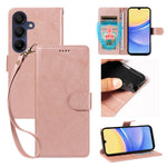 Til Samsung Galaxy A15 5G / Galaxy A15 4G Cover med Håndrem RFID Blokerende Pung Lædertelefoncover i Kohudstruktur