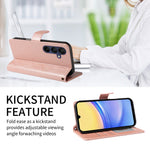 Til Samsung Galaxy A15 5G / Galaxy A15 4G Cover med Håndrem RFID Blokerende Pung Lædertelefoncover i Kohudstruktur