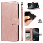 For Samsung Galaxy S24 / Galaxy S25 Case with Wrist Strap RFID Blocking Wallet Cowhide Texture Leather Phone Cover