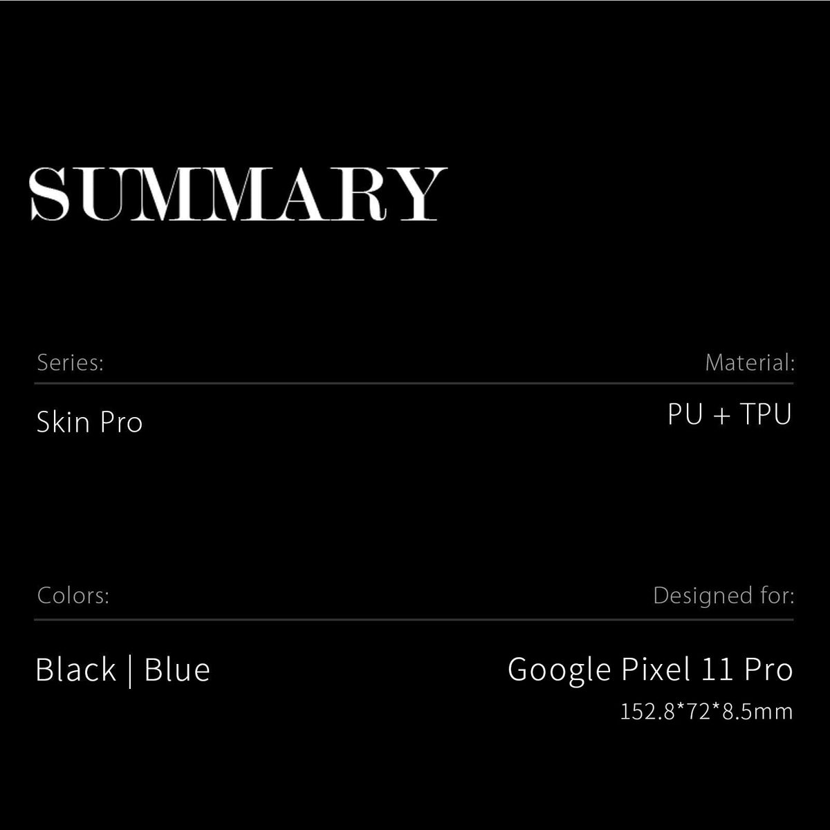 DUX DUCIS Skin Pro Google Pixel 11 Pro Läderfodral - Svart
