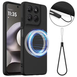 For Motorola Moto G37 Power 5G / Motorola Moto G47 5G / Motorola Moto G37 5G Magnetic Case Anti-Drop Liquid Silicone Phone Cover with Lanyard