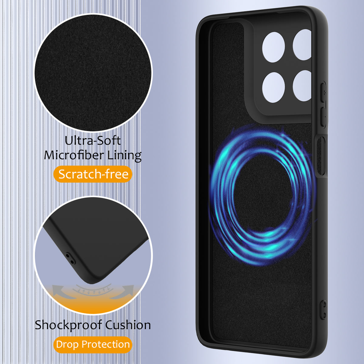 For Motorola Moto G37 Power 5G / Motorola Moto G47 5G / Motorola Moto G37 5G Magnetic Case Anti-Drop Liquid Silicone Phone Cover with Lanyard