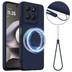 For Motorola Moto G37 Power 5G / Motorola Moto G47 5G / Motorola Moto G37 5G Magnetic Case Anti-Drop Liquid Silicone Phone Cover with Lanyard