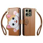 For Motorola Edge 70 Pro 5G Case Cute Cat Pattern PU Leather Wallet Phone Cover with Wrist Strap
