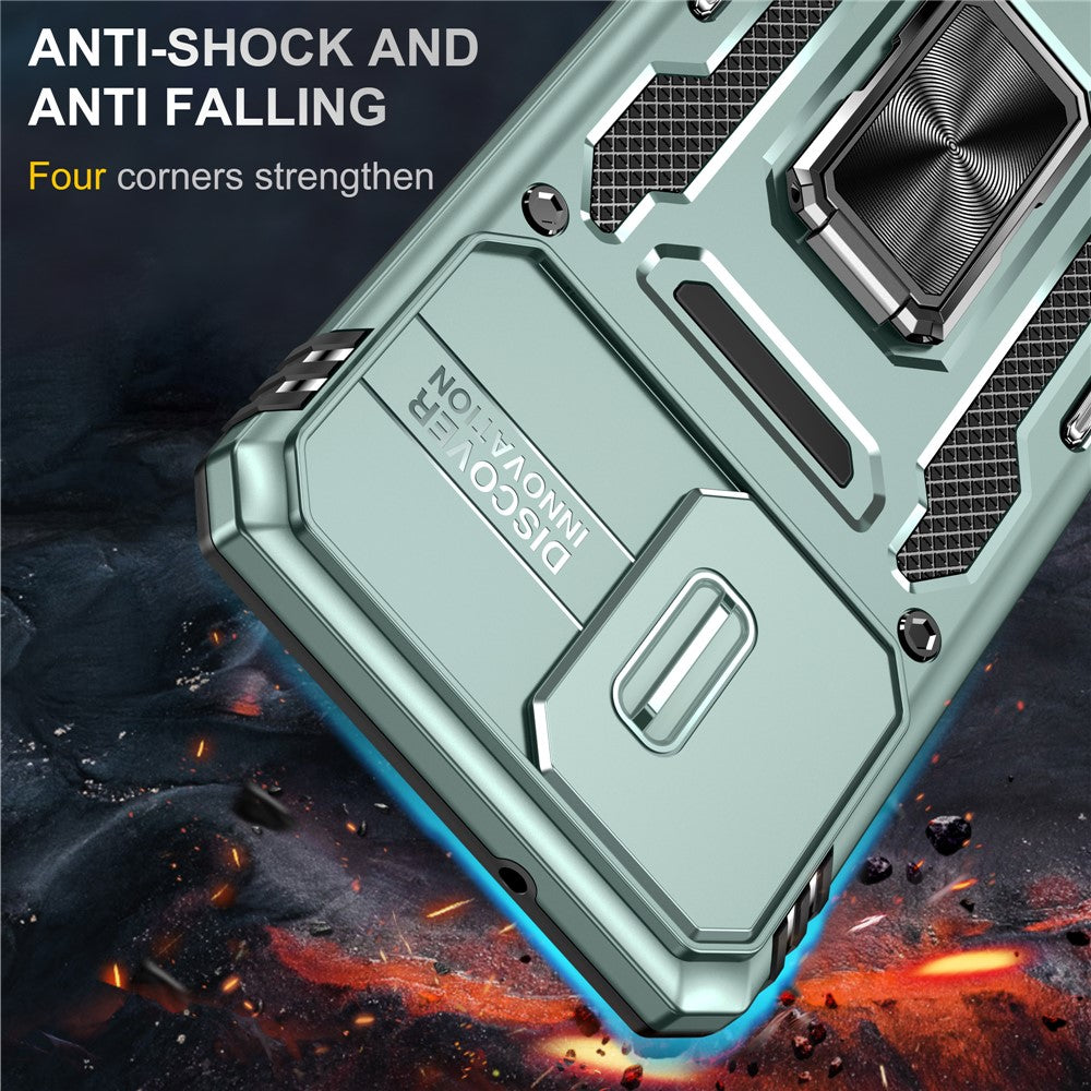 Armor Series for  Samsung Galaxy S20 4G / 5G Kickstand PC + TPU Hybrid Cover Anti-collision Protective Phone Case with Slide Camera Protector