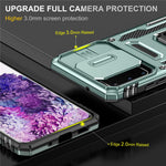 Armor Series for  Samsung Galaxy S20 4G / 5G Kickstand PC + TPU Hybrid Cover Anti-collision Protective Phone Case with Slide Camera Protector