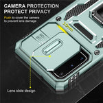 Armor Series for  Samsung Galaxy S20 4G / 5G Kickstand PC + TPU Hybrid Cover Anti-collision Protective Phone Case with Slide Camera Protector