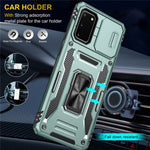 Armor Series for  Samsung Galaxy S20 4G / 5G Kickstand PC + TPU Hybrid Cover Anti-collision Protective Phone Case with Slide Camera Protector