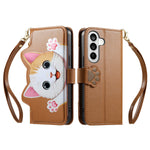 For Samsung Galaxy A27 5G Case Cute Cat Pattern PU Leather Wallet Phone Cover with Wrist Strap