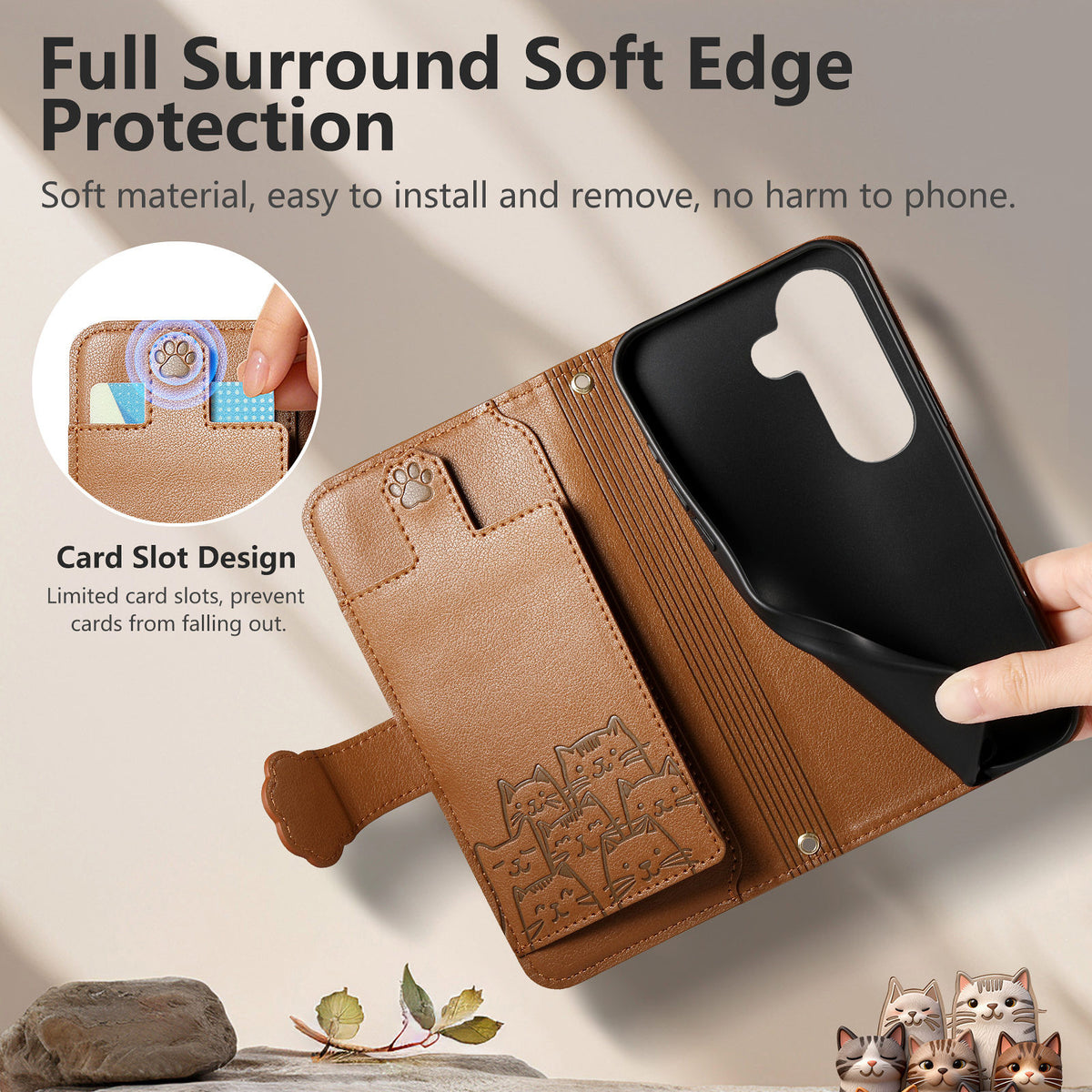 For Samsung Galaxy A27 5G Case Cute Cat Pattern PU Leather Wallet Phone Cover with Wrist Strap