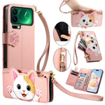For Xiaomi 17 Pro Case Cute Cat Pattern PU Leather Wallet Phone Cover with Wrist Strap