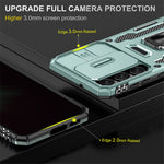 Armor Series for Samsung Galaxy S23+ Kickstand Impact Resistant PC + TPU Hybrid Cover Protective Phone Case with Slide Camera Protector