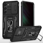 Armor Series for Samsung Galaxy S23+ Kickstand Impact Resistant PC + TPU Hybrid Cover Protective Phone Case with Slide Camera Protector