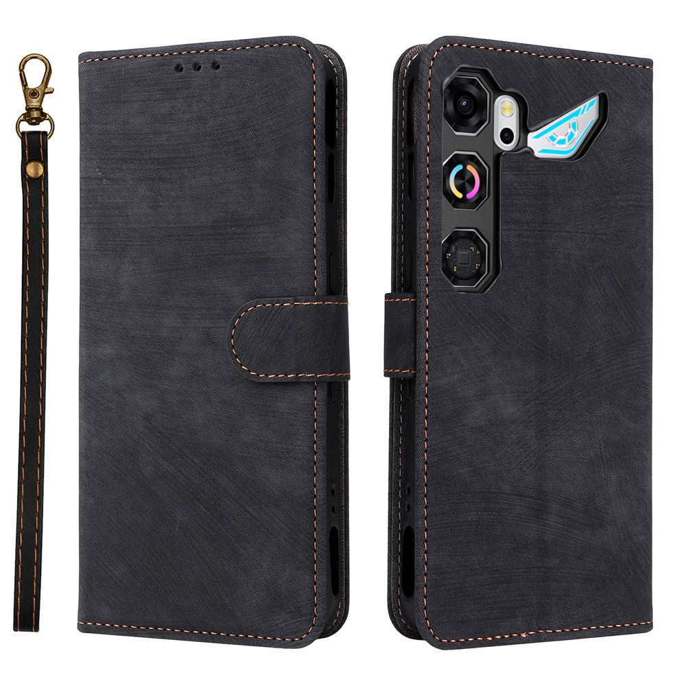 For ZTE nubia Neo 5 GT 5G Wallet Case RFID Blocking PU Leather Phone Cover Stand with Strap
